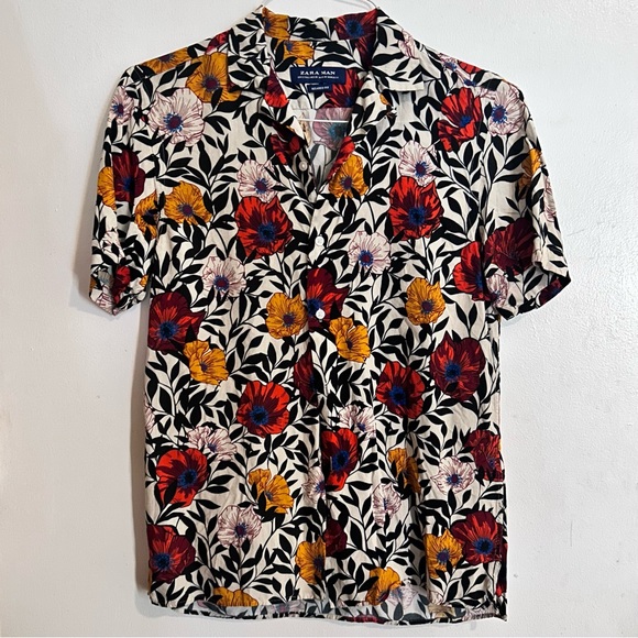 Zara “famous” floral relaxed-fit button down - Picture 9 of 16